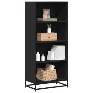 vidaXL Bibliotecă, negru, 60x35x139 cm, lemn prelucrat imagine