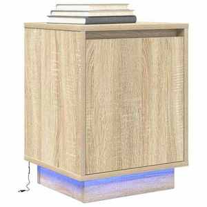 vidaXL Noptiera cu lumini LED Stejar Sonoma 38x34x50 cm imagine