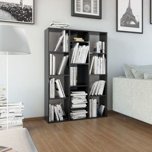 vidaXL Separator cameră/Bibliotecă negru extralucios 100x24x140 cm PAL imagine