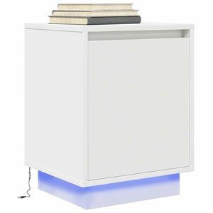 vidaXL Noptiera cu lumini LED alb 38x34x50 cm imagine