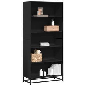 vidaXL Bibliotecă, negru, 80, 5x35x170, 5 cm, lemn prelucrat imagine