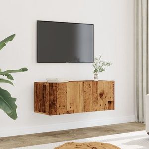 vidaXL Comodă TV de perete, 2 buc. lemn vechi, 80x30x30 cm imagine