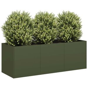 vidaXL Jardinieră verde măsline 120x40x40 cm oțel laminat la rece imagine