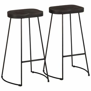 vidaXL Scaune de bar 2 buc Negru 45x40x78 cm lemn masiv de mango imagine