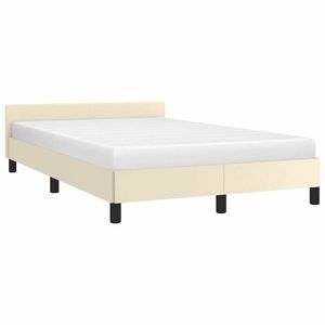 vidaXL Cadru de pat fără saltea cremă 120x190 cm piele artificială imagine