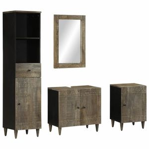 vidaXL Set mobilier de baie, 4 piese, lemn masiv de mango imagine