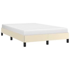 vidaXL Cadru de pat fără saltea cremă 120x190 cm piele artificială imagine