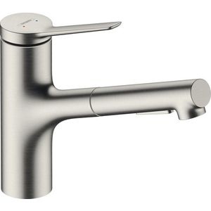 Baterie bucatarie Hansgrohe Zesis M33 150 dus extractibil cu 2 tipuri de jet inox optic imagine