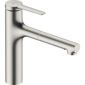 Baterie bucatarie Hansgrohe Zesis M33 160 dus extractibil cu 2 tipuri de jet inox optic imagine