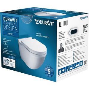 Set vas WC suspendat Duravit Starck 3 Rimless cu capac inchidere lenta imagine