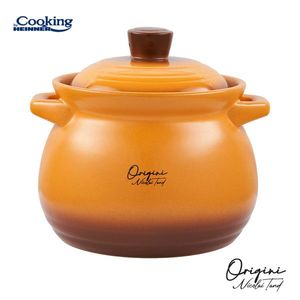 Oala cu capac 6 L, ORIGINI by Chef Nicolai Tand, Cooking by Heinner, ceramica, portocaliu degrade imagine