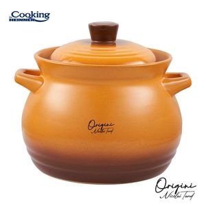 Oala cu capac 4.5 L, ORIGINI by Chef Nicolai Tand, Cooking by Heinner, ceramica, portocaliu degrade imagine