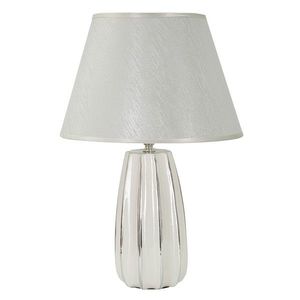 Lampa de masa Emmi, Mauro Ferretti, 1 x E27, 40W, 30x45 cm, ceramica/fier/textil, alb/argintiu imagine