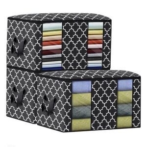 Set 3 Cutii pentru Depozitare si Organizare Teno®, 100L, 63x 45x 36 cm, negru imagine