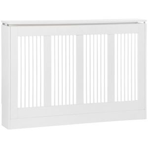 Capac pentru radiator modern din MDF si otel, 120x18x84cm, alb HOMCOM | Aosom Romania imagine