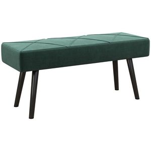 HOMCOM Bancă pentru Capătul Patului, Bancă cu Picioare din Oțel și Țesătură cu Efect de Catifea, 100x36x45 cm, Verde | Aosom Romania imagine