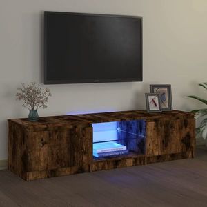 vidaXL Comodă TV cu lumini LED, stejar fumuriu, 140x40x35, 5 cm imagine