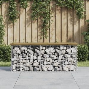 vidaXL Bancă grădină, design gabion, 103x31, 5x42cm, lemn pin impregnat imagine