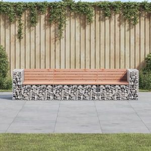 vidaXL Bancă de grădină tip gabion 287x71x65, 5 cm, lemn masiv Douglas imagine