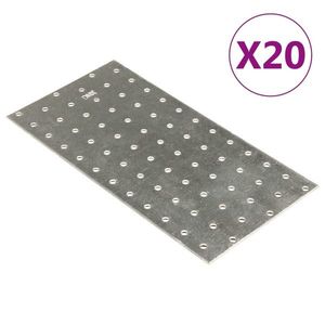 vidaXL Plăci perforate, 20 buc., 2 mm, 240x120 mm, oțel galvanizat imagine