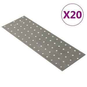 vidaXL Plăci perforate, 20 buc., 2 mm, 300x100 mm, oțel galvanizat imagine