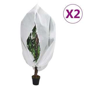 vidaXL Protecție de fleece plante cu fermoar 2 buc 70 g/m² 1, 2x1, 8 m imagine