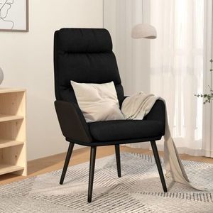 vidaXL Scaun de relaxare, negru, material textil imagine