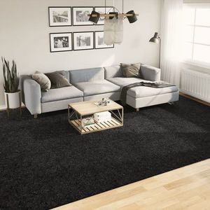 vidaXL Covor pufos "PAMPLONA" cu fire înalte, negru modern, 300x400 cm imagine