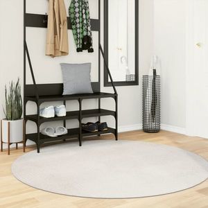 vidaXL Covor "IZA" aspect scandinav, cu fire scurte, crem, Ø 160 cm imagine