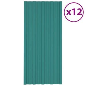 vidaXL Panouri pentru acoperiș 12 buc. verde 100x45 cm oțel galvanizat imagine