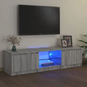 vidaXL Comodă TV cu lumini LED, gri sonoma, 140x40x35, 5 cm imagine