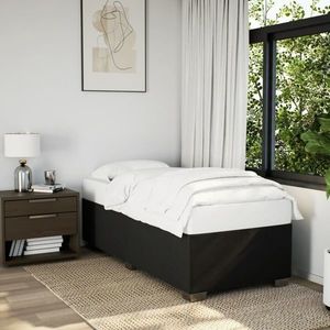 vidaXL Pat box spring cu saltea, negru, 90x190 cm, textil imagine