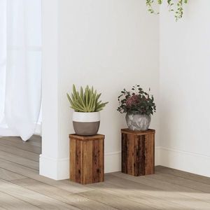 vidaXL Suporturi de plante 2 buc lemn vechi 10x10x18 cm lemn prelucrat imagine