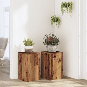 vidaXL Suporturi de plante 2 buc lemn vechi 30x30x50cm lemn prelucrat imagine