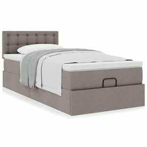 vidaXL Cadru de pat otoman cu saltea Taupe 90x190cm Material imagine