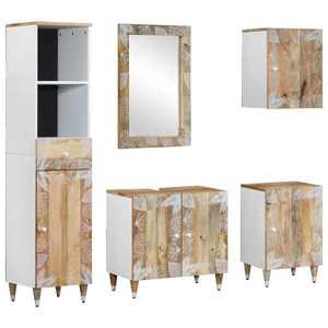 vidaXL Set mobilier de baie, 5 piese, lemn masiv de mango imagine