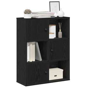 vidaXL Bibliotecă Stejar negru 60x24x76, 5 cm Lemn prelucrat imagine