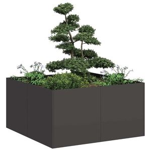 vidaXL Jardinier negru 80x80x40 cm Oțel laminat la rece imagine