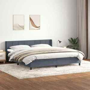 vidaXL Pat box spring cu saltea, gri închis, 180x210 cm, catifea imagine