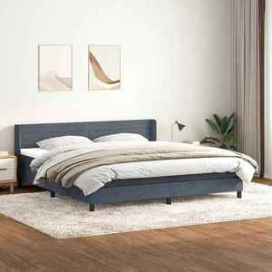 vidaXL Pat box spring cu saltea, gri închis, 180x210 cm, catifea imagine