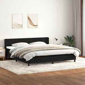 vidaXL Pat box spring cu saltea, negru, 200x210 cm, catifea imagine