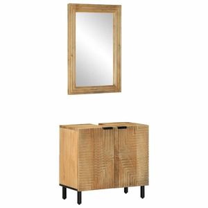 vidaXL Set de mobilier de baie 2 piese din lemn masiv de mango maro imagine