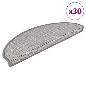 vidaXL Covorașe scară autoadezive aspect sisal 30 buc Platina imagine