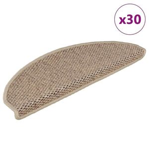 vidaXL Covorașe scări autoadezive 30buc nisipiu 65x21x4cm aspect sisal imagine