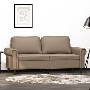 vidaXL Canapea cu 2 locuri, cappuccino, 140 cm, piele ecologică imagine