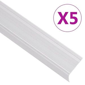 vidaXL Profile trepte în formă de L, 5 buc, argintiu, 90 cm, aluminiu imagine