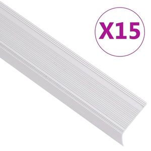 vidaXL Profile trepte formă L, 15 buc, argintiu, 100 cm, aluminiu imagine