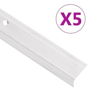 vidaXL Profile trepte în formă de L, 5 buc, argintiu, 100 cm, aluminiu imagine