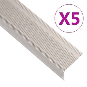 vidaXL Profile trepte în formă de L, 5 buc. șampanie 90 cm aluminiu imagine