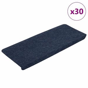 vidaXL Covorașe scară autoadezive 30 buc Albastru 65x24, 5x3, 5 cm imagine